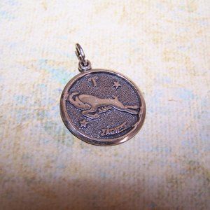 Beau Sterling Silver Disc Charm - Zodiac Sign Aries the Ram